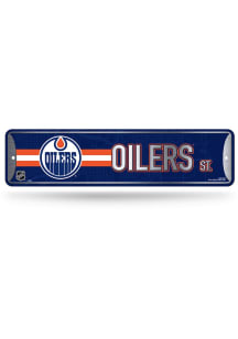 Edmonton Oilers 4x15 Metal Street Sign - Silver