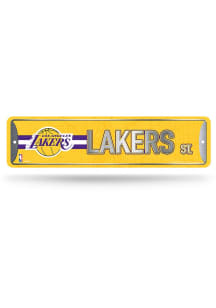 Los Angeles Lakers 4x15 Metal Street Sign - Silver
