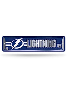 Tampa Bay Lightning 4x15 Metal Street Sign - Silver