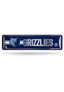 Memphis Grizzlies 4x15 Metal Street Sign - Silver