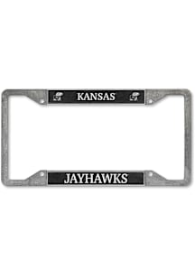 Kansas Jayhawks Pewter License Plate Frame - Silver