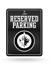 Winnipeg Jets Metal Parking Sign - Black