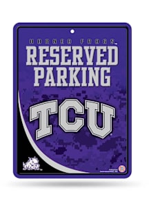 TCU Horned Frogs Metal Parking Sign - Silver