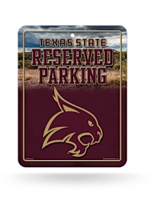 Texas State Bobcats Metal Parking Sign - Silver
