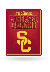 White USC Trojans Metal Parking Sign