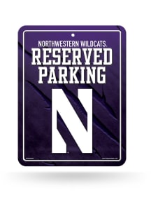 Silver Northwestern Wildcats Metal Parking Sign