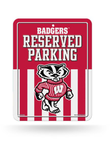 Wisconsin Badgers Metal Parking Sign - Silver
