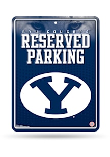 BYU Cougars Metal Parking Sign - Silver