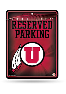 Utah Utes Metal Parking Sign - Silver
