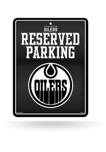 Edmonton Oilers Metal Parking Sign - Black
