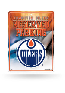 Edmonton Oilers Metal Parking Sign - Silver