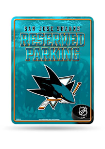 San Jose Sharks Metal Parking Sign - Silver