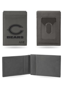 Chicago Bears Personalized Laser Engraved Front Pocket Mens Bifold Wallet