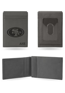 San Francisco 49ers Personalized Laser Engraved Front Pocket Mens Bifold Wallet