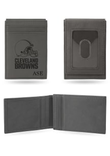 Cleveland Browns Personalized Laser Engraved Front Pocket Mens Bifold Wallet