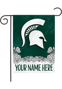 White Michigan State Spartans Personalized Garden Flag