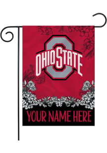 White Ohio State Buckeyes Personalized Garden Flag