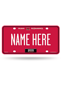 Miami RedHawks Red Personalized Car Accessory License Plate