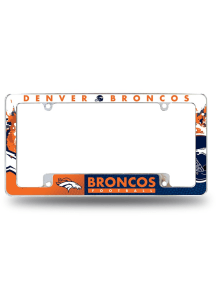 Denver Broncos All Over Chrome License Frame