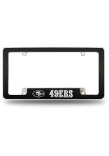 San Francisco 49ers All Over Carbon Fiber License Plate Frame - Black