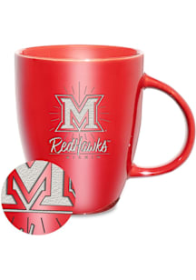 Miami RedHawks 18oz Sunburst Lustre Ceramic Mug - Red