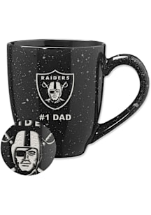 Las Vegas Raiders Logo 16oz #1 Dad Speckle Ceramic Mug - Black