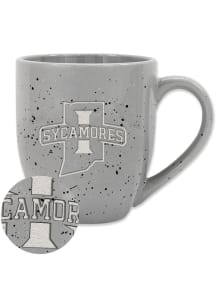 Indiana State Sycamores 16oz Speckle Ceramic Mug - Grey