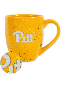 Yellow Pitt Panthers 16oz Team Logo Speckled Mug