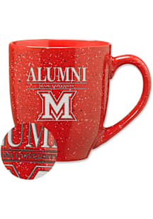 Miami RedHawks Alumni 16oz Speckle Ceramic Mug - Red