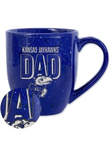 Kansas Jayhawks 16oz #1 Dad Speckle Ceramic Mug - Blue