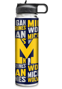 Silver Michigan Wolverines 22oz Stainless Steel Tumbler