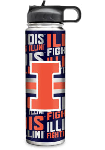 Silver Illinois Fighting Illini 22oz Stainless Steel Tumbler