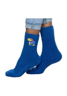 Kansas Jayhawks Fuzzy Slipper Womens Crew Socks