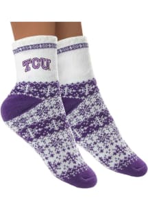 TCU Horned Frogs Holiday Womens Crew Socks
