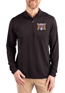 Cutter and Buck LSU Tigers Mens Black 2025 CWS Champions Virtue Eco Pique Big and Tall Qtr Zip