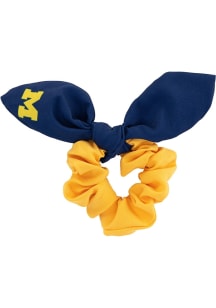 Colorblock Bow Michigan Wolverines Womens Hair Scrunchie - Navy Blue