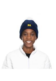 Michigan Wolverines Navy Blue Puffer Set Womens Knit Hat