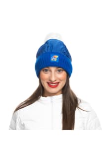 Kansas Jayhawks Blue Puffer Set Womens Knit Hat