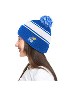 Kansas Jayhawks Blue Stripe Womens Knit Hat