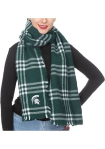 Plaid Blanket Michigan State Spartans Womens Scarf - Green