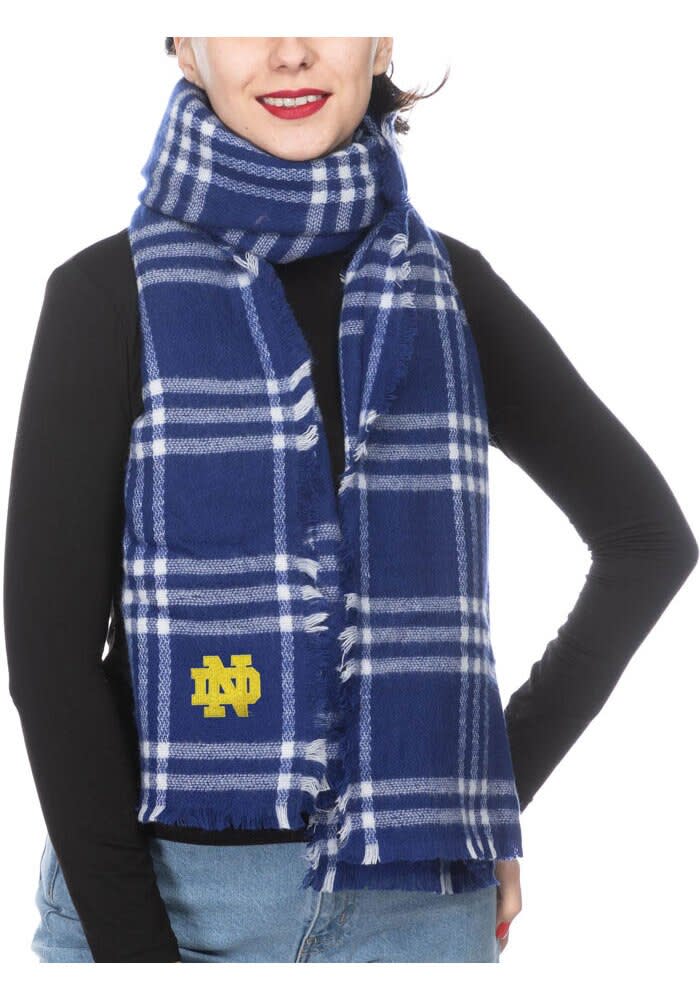 Notre Dame Fighting Irish NAVY Plaid Blanket Womens Scarf 7427583
