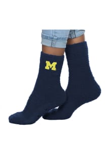 Michigan Wolverines Womens Fuzzy Slipper Womens Crew Socks