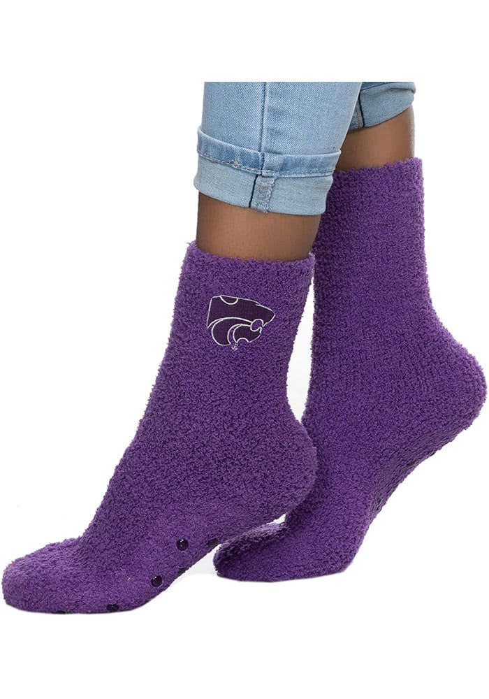 K-State Wildcats Womens Fuzzy Slipper Womens Crew Socks