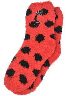 Cincinnati Bearcats Polka Dot Fuzzy Womens Quarter Socks