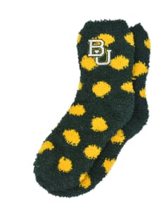 Baylor Bears Polka Dot Fuzzy Womens Quarter Socks