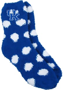 Kentucky Wildcats Polka Dot Fuzzy Womens Quarter Socks
