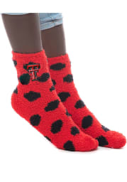 Texas Tech Red Raiders Polka Dot Fuzzy Womens Quarter Socks