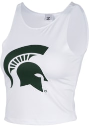 Michigan State Spartans Womens White First Down Tank Top