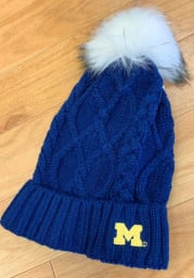 Michigan Wolverines Navy Blue Cable Knit Womens Knit Hat