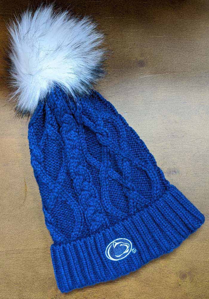 Penn State Nittany Lions Navy Blue Cable Knit Womens Knit Hat